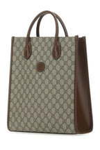 Gucci Men Gg Supreme Fabric And Leather Handbag