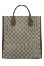 Gucci Men Gg Supreme Fabric And Leather Handbag