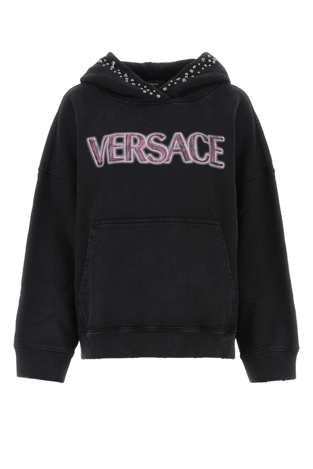 Versace Women Black Cotton Oversize Sweatshirt