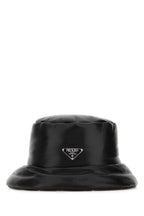 Prada Women Black Nappa Leather Padded Hat