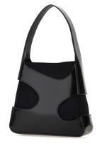 Salvatore Ferragamo Women Black Leather And Canvas Cut Out S Handbag