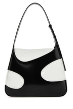 Salvatore Ferragamo Women Two-Tone Leather And Canvas Cut Out L Shoulder Bag