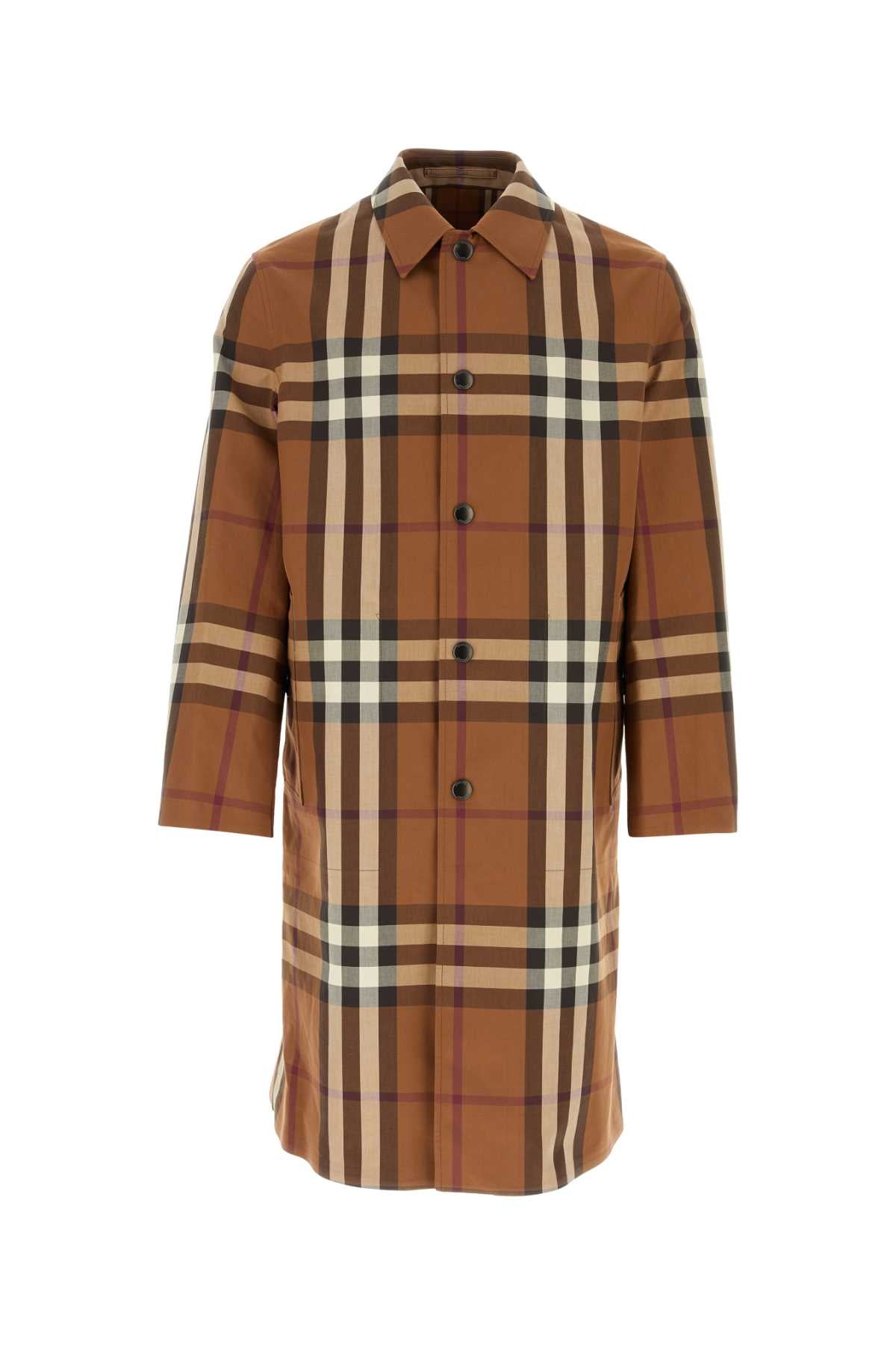 Burberry Men Embroidered Cotton Eversible Overcoat