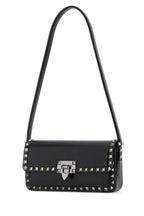 Valentino Garavani Women Black Leather Rockstud Shoulder Bag