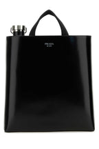Prada Men Black Leather Shopping Bag
