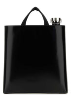 Prada Men Black Leather Shopping Bag