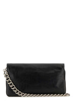 Balenciaga Women Black Leather Medium Bb Soft Flap Clutch