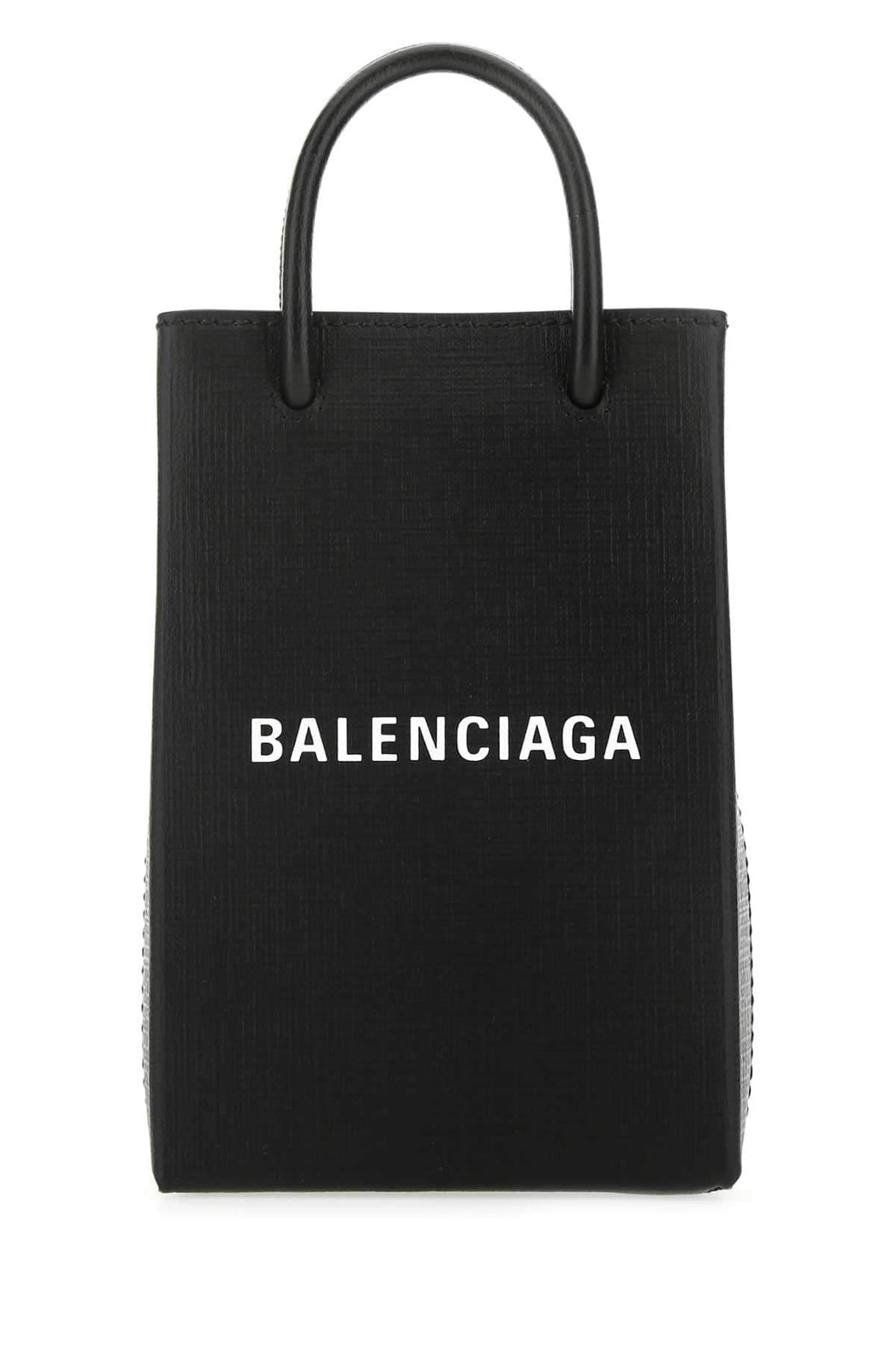 Balenciaga Women Black Leather Phone Case