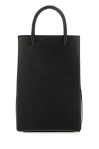 Balenciaga Women Black Leather Phone Case