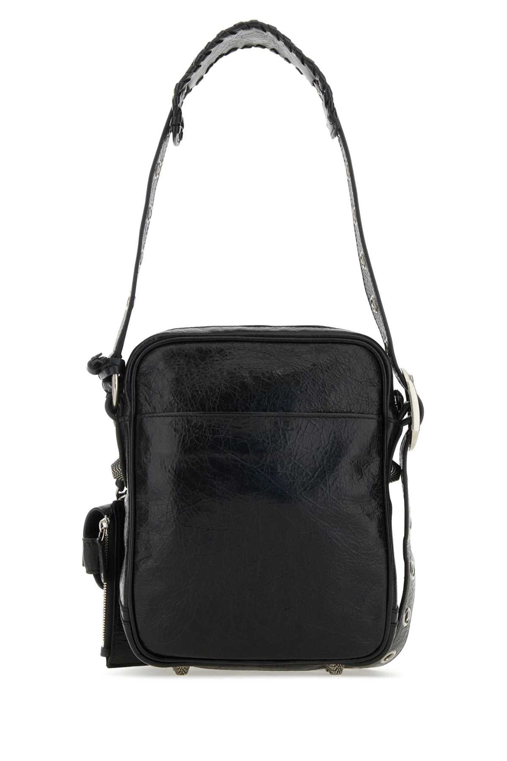 Balenciaga Men Black Leather Le Cagole Men Crossbody Bag