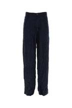 Balenciaga Men Dark Bue Satin 5 Pocket Pant