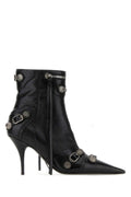 Balenciaga Women Black Leather Cagole Ankle Boots