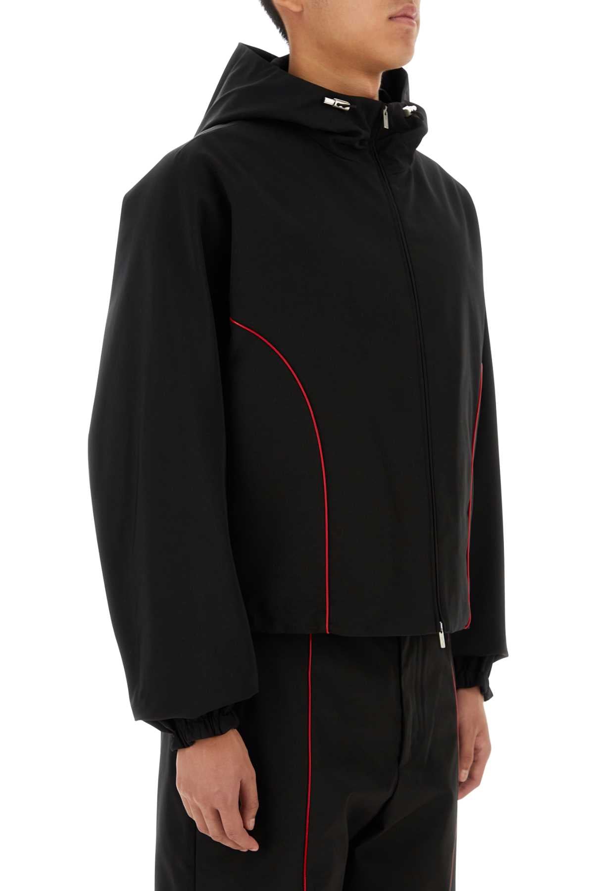 Salvatore Ferragamo Men Black Polyester Blend Jacket