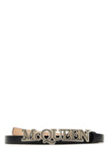Alexander Mcqueen Men Black Leather Belt