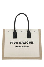 Saint Laurent Men Sand Canvas Big Rive Gauche Shopping Bag