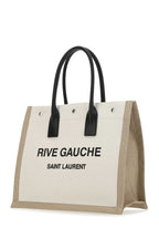 Saint Laurent Men Sand Canvas Big Rive Gauche Shopping Bag