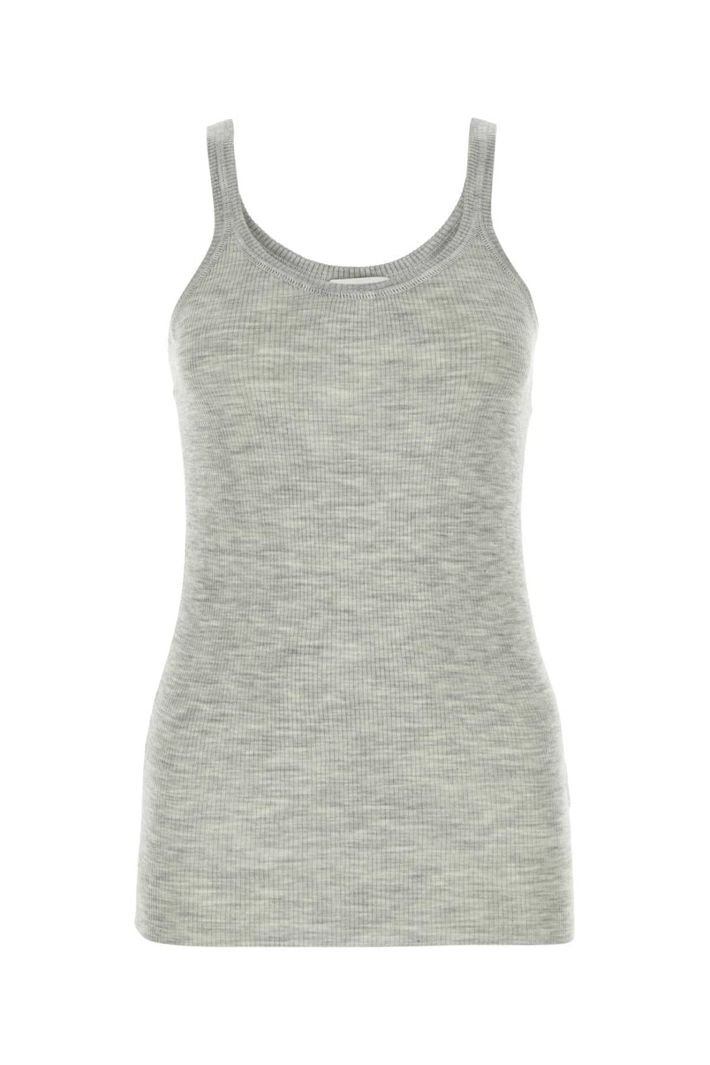 Bottega Veneta Women Melange Grey Wool Tank Top