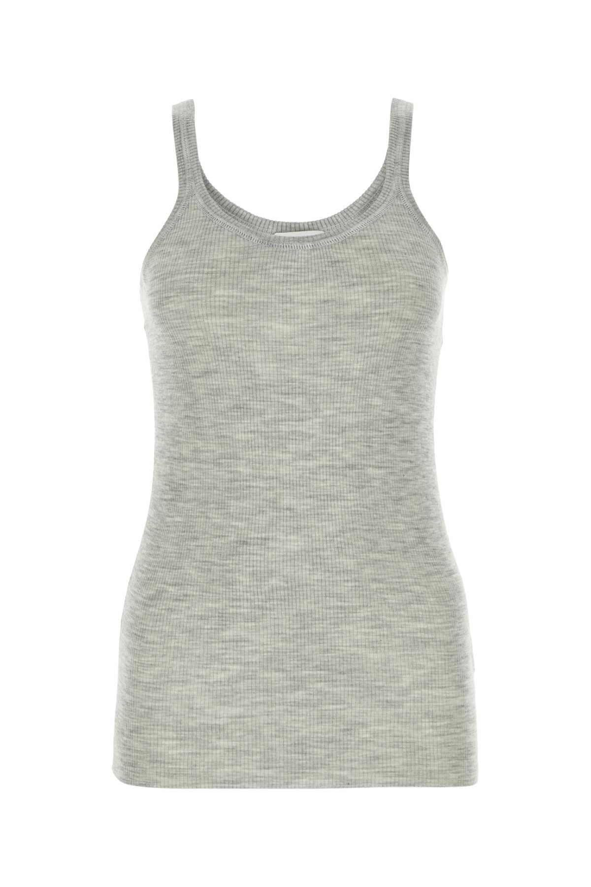 Bottega Veneta Women Melange Grey Wool Tank Top