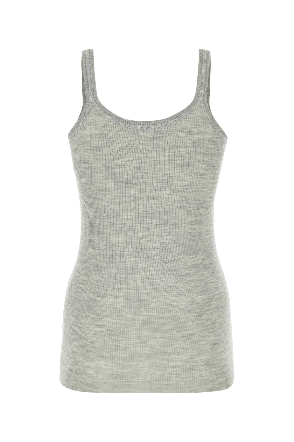 Bottega Veneta Women Melange Grey Wool Tank Top