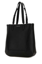 Alexander Mcqueen Men Black Leather Medium Edge Shopping Bag