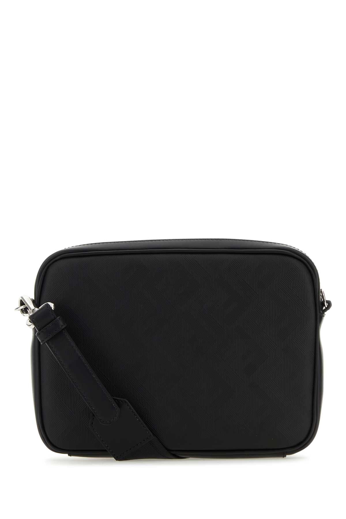 Fendi Men Black Leather Camera Case Duo Fendi Crossbody Bag