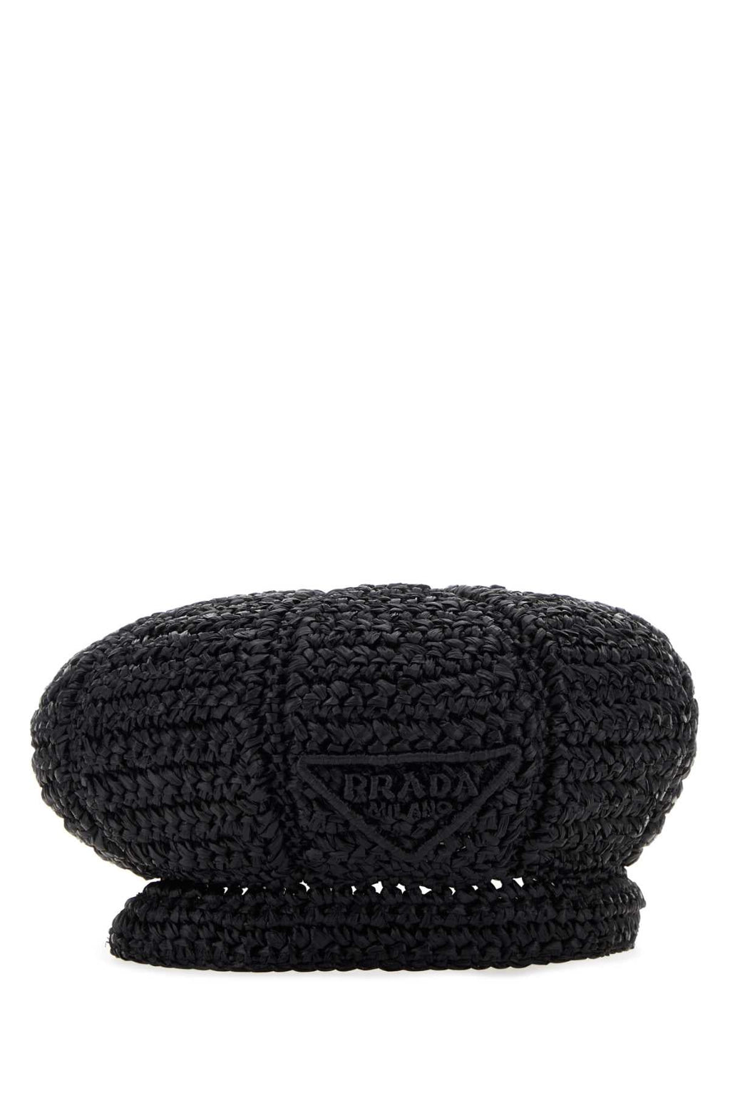 Prada Women Black Rafia Baker Boy Hat