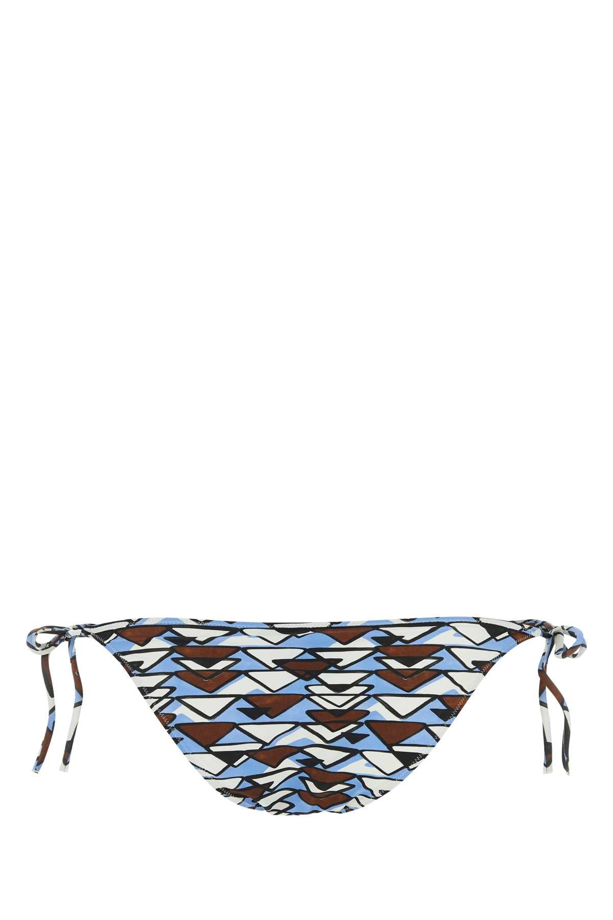 Prada Women Printed Stretch Nylon Bikini Bottom