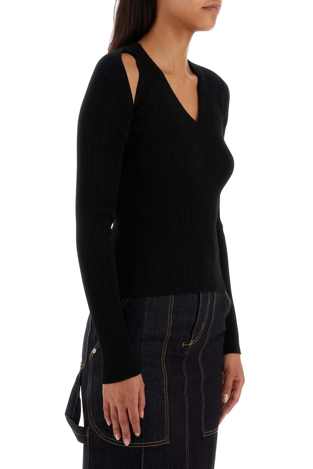 Alexander Mcqueen Women Black Wool Blend Sweater
