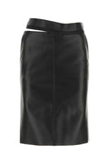 Fendi Women Black Leather Skirt
