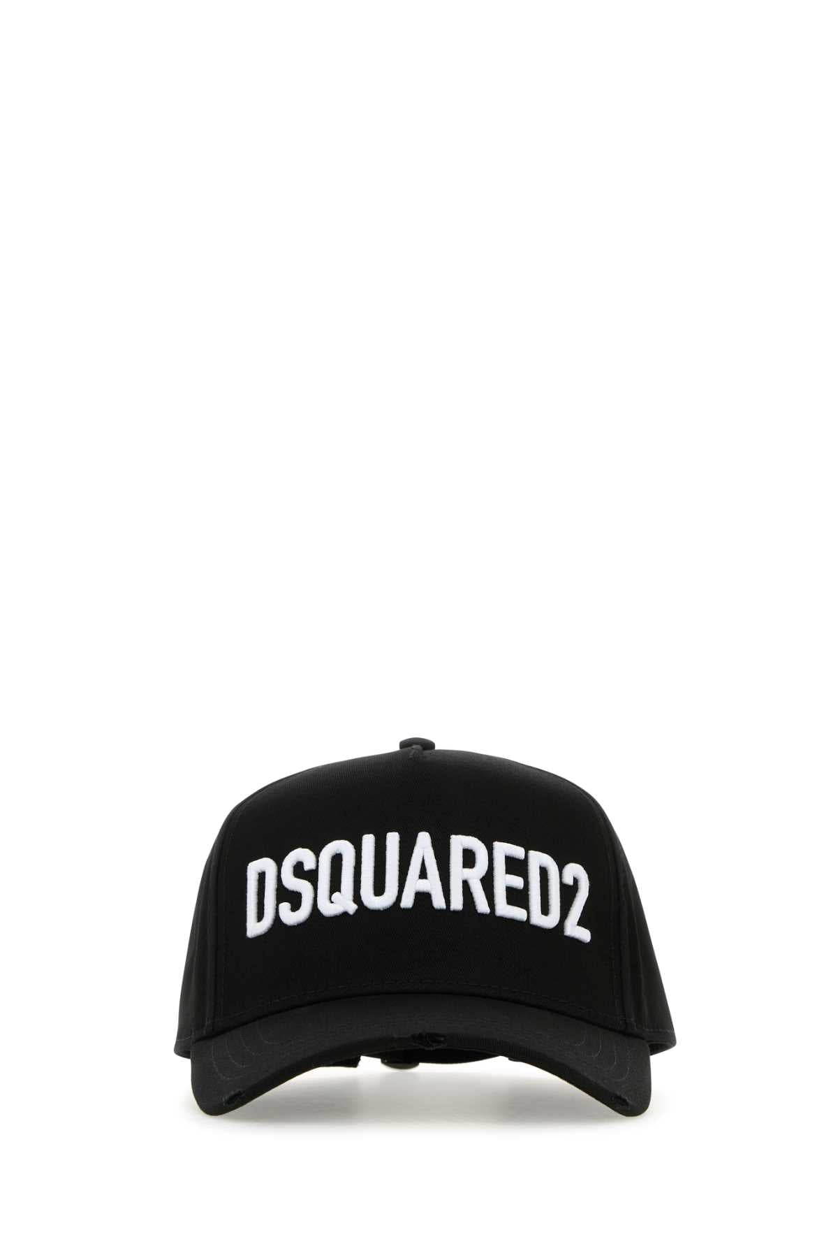 Dsquared Men Black Cotton Baseball Cap