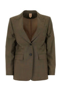 Max Mara Women Mud Wool Blend Apice Blazer