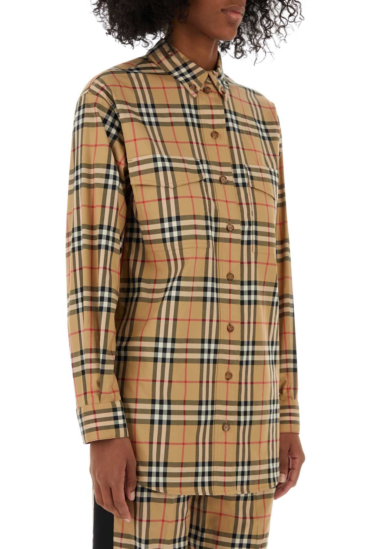 Burberry Women Embroidered Stretch Cotton Shirt