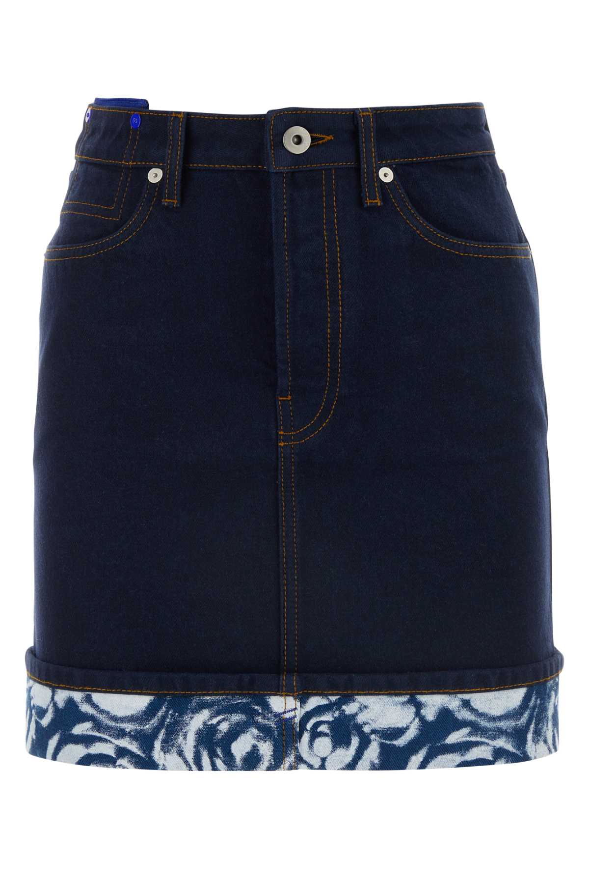 Burberry Women Dark Blue Denim Mini Skirt