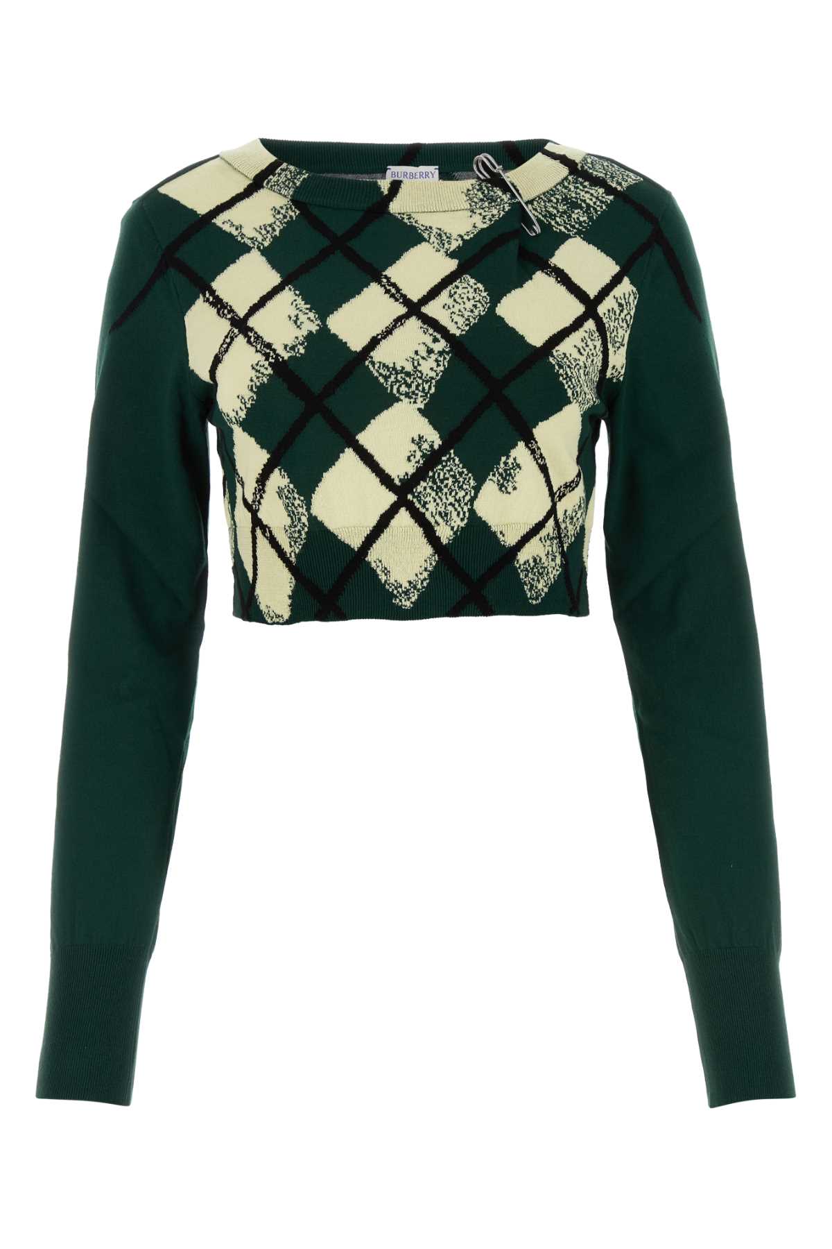 Burberry Women Bottle Green Cotton Sweater
