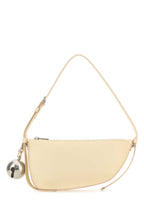 Burberry Women Cream Leather Shield Mini Shoulder Bag