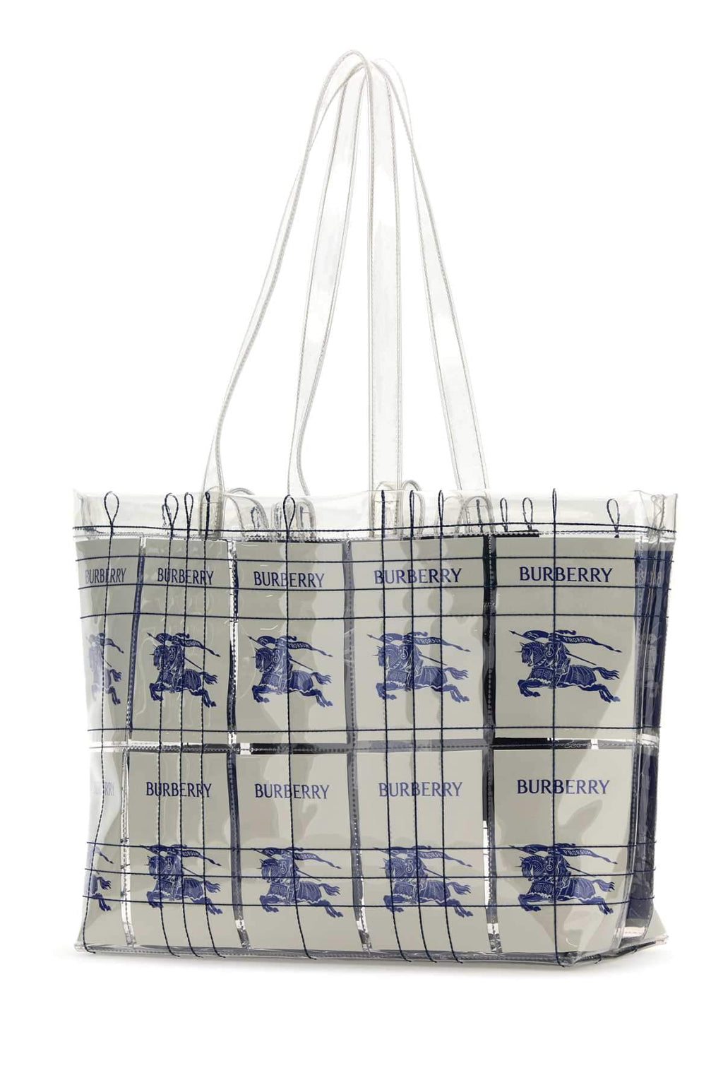 Burberry Men Embroidered Pvc Shopping Bag