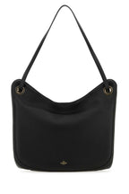 Valentino Garavani Women Black Leather Vlogo Moon Shopping Bag