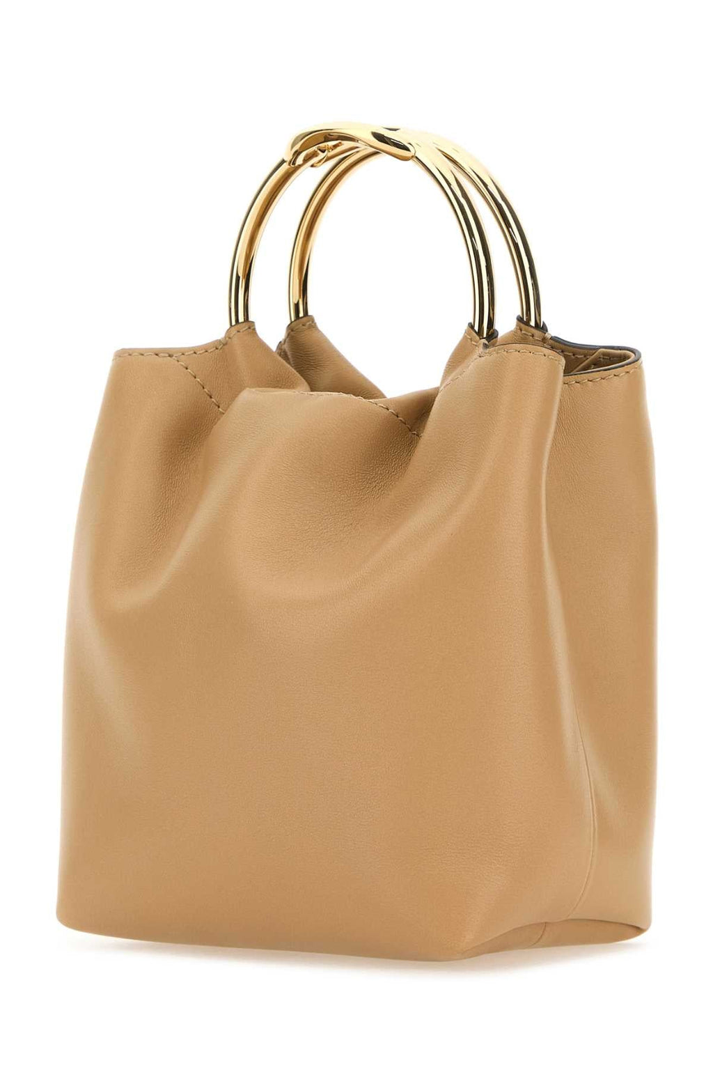 Valentino Garavani Women Beige Leather Bucket Bag