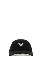 Valentino Garavani Women Black Stretch Cotton Baseball Cap