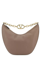 Valentino Garavani Women Antiqued Pink Leather Medium Hobo Vlogo Moon Shoulder Bag
