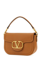 Valentino Garavani Women Camel Leather Alltime Shoulder Bag