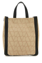 Valentino Garavani Men Beige Toile Iconographe Shopping Bag
