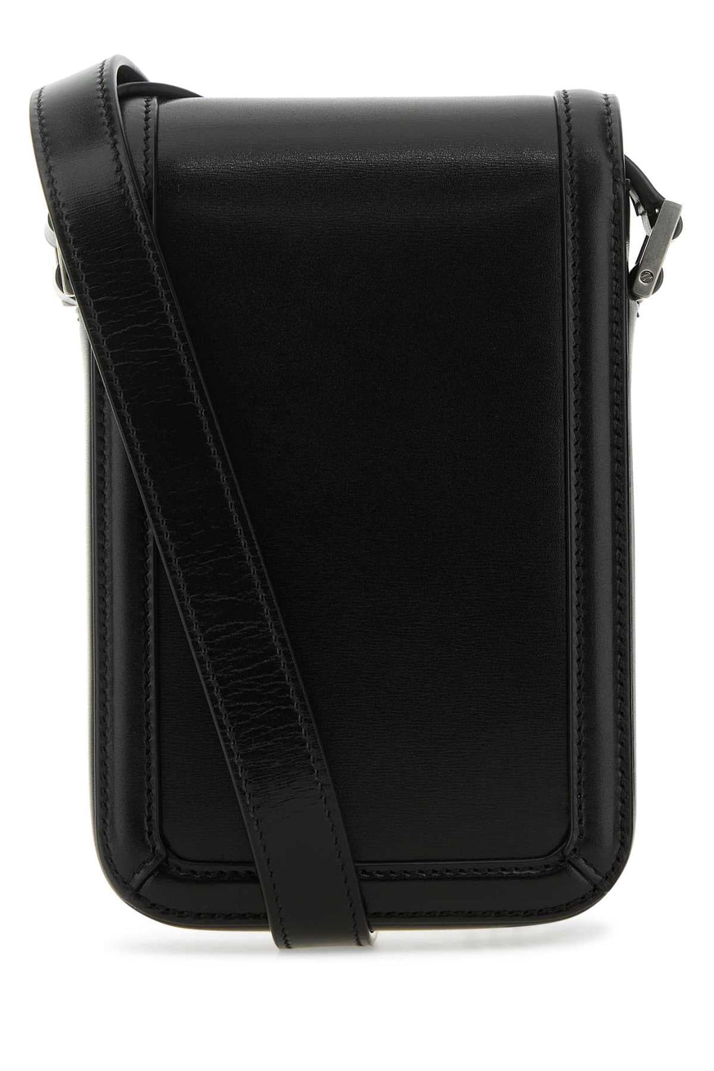 Saint Laurent Men Black Leather Phone Case