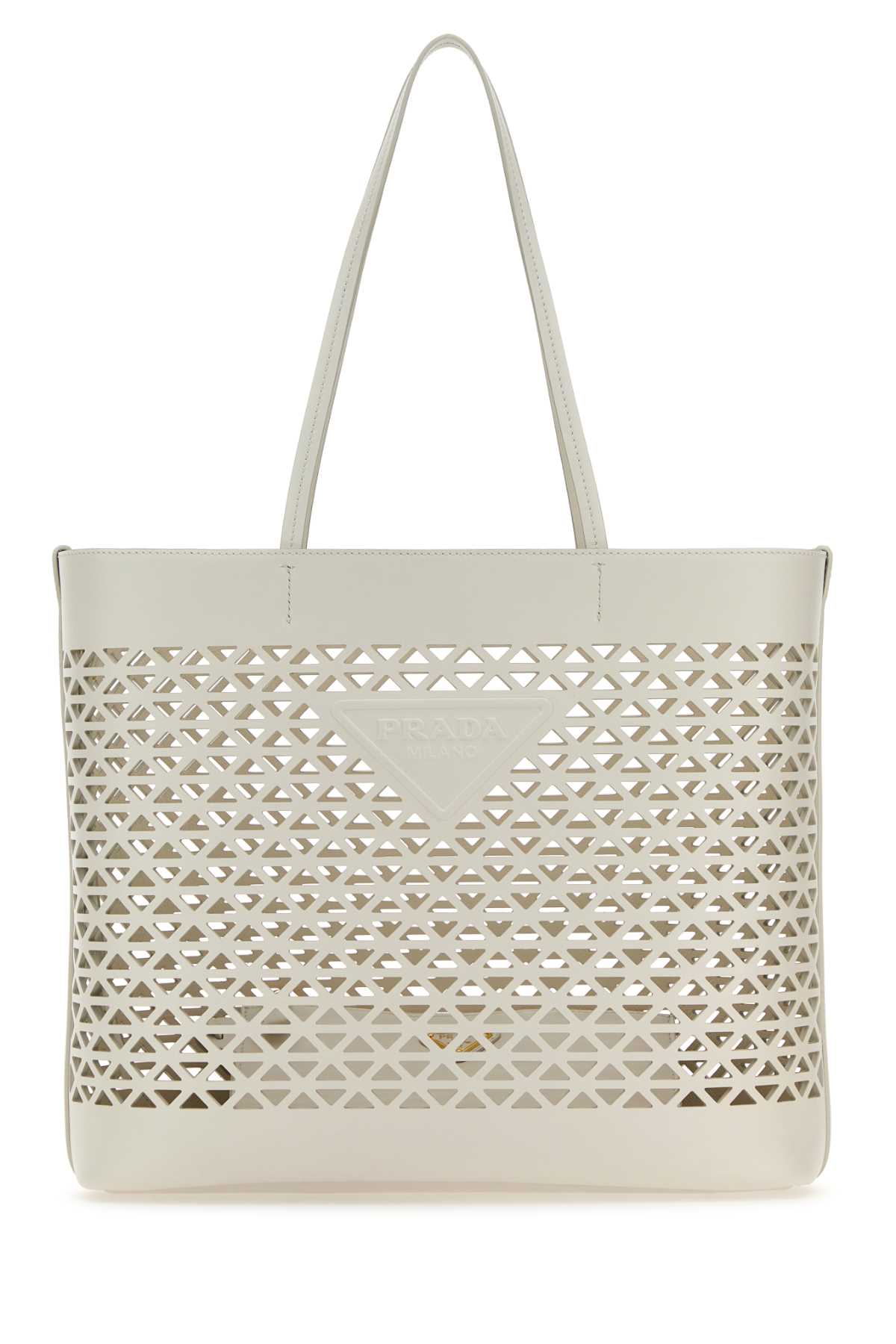 Prada Women White Leather Shopping Bag