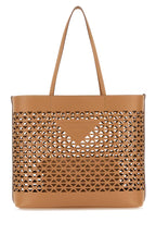 Prada Women Sand Leather Shopping Bag