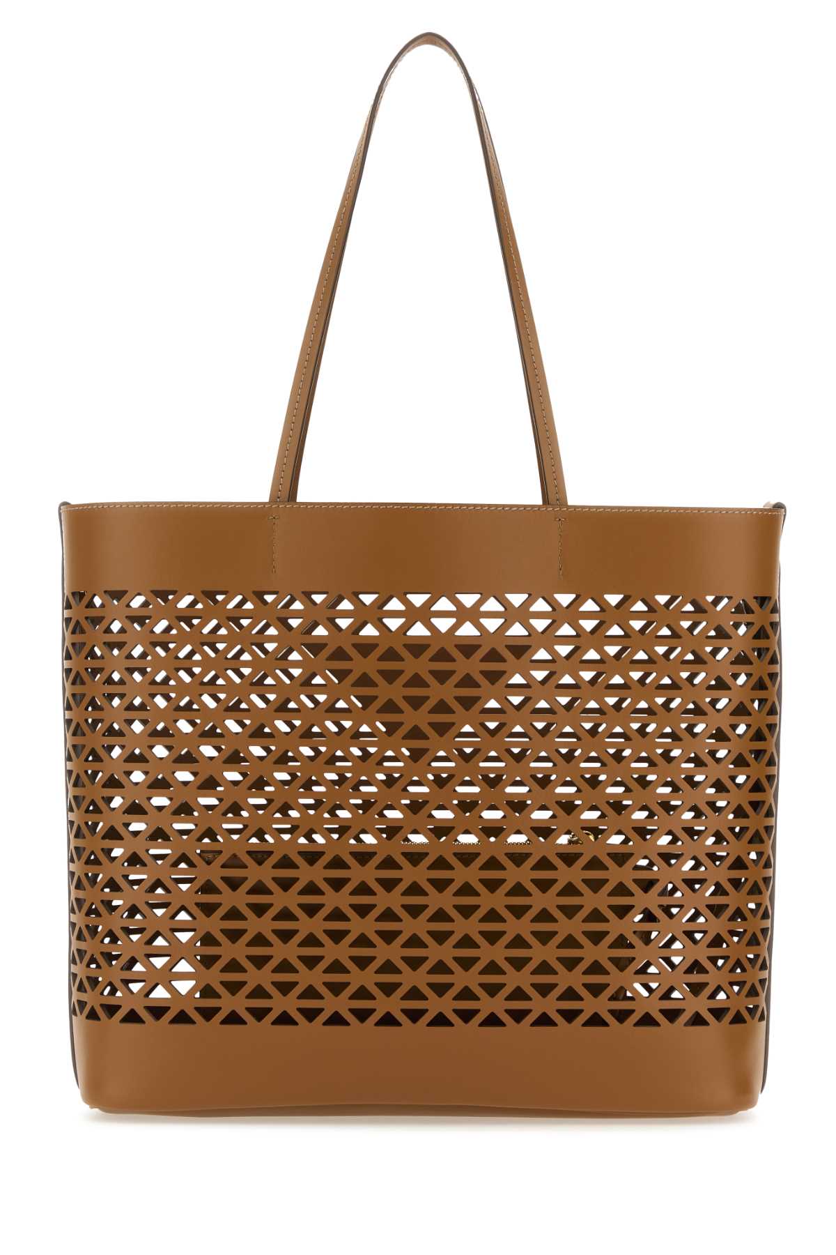 Prada Women Caramel Leather Shopping Bag