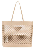 Prada Women Sand Leather Shopping Bag