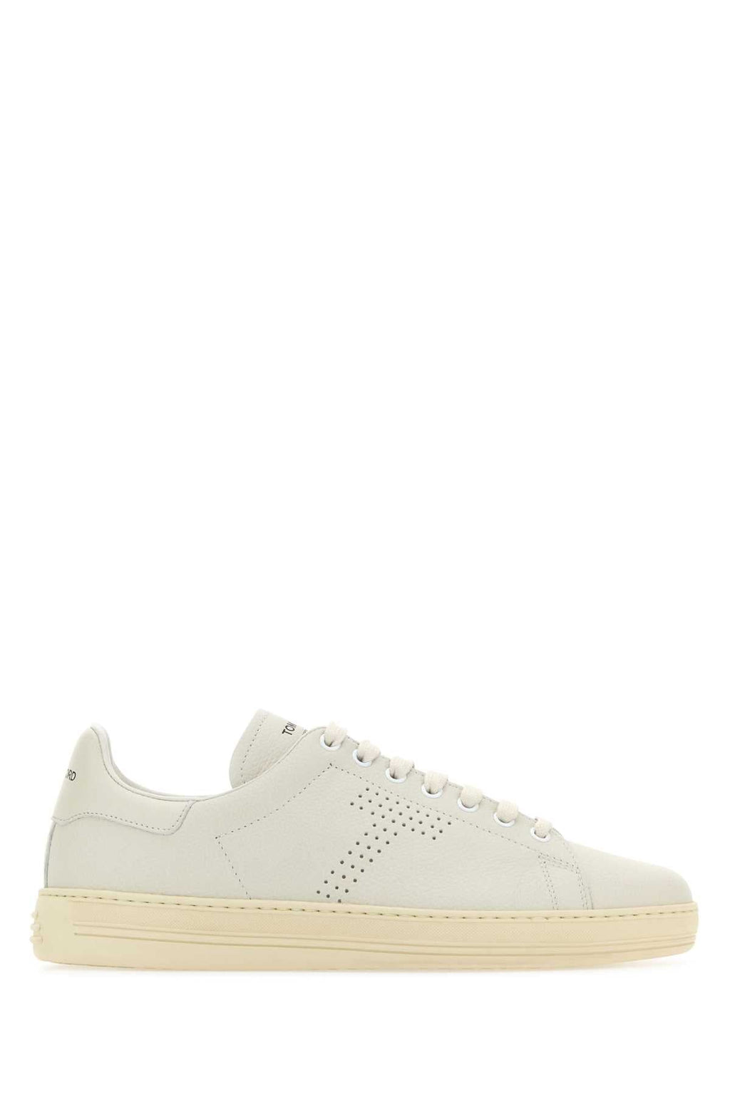 Tom Ford Men White Leather Warwick Sneakers
