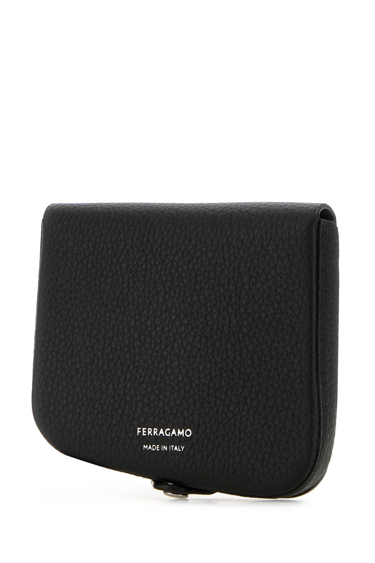 Salvatore Ferragamo Men Black Leather Coin Purse