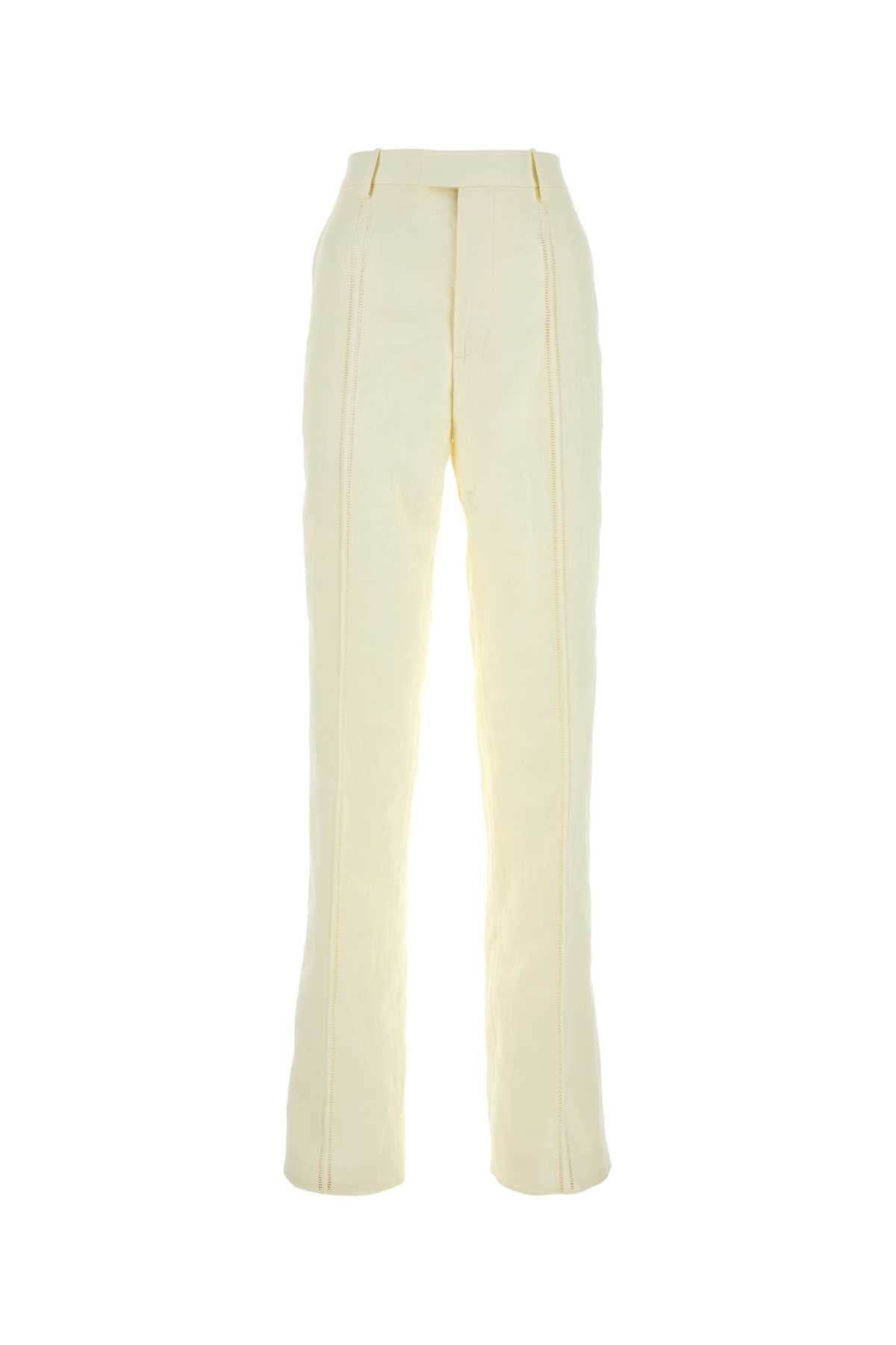 Bottega Veneta Women Cream Linen Pant